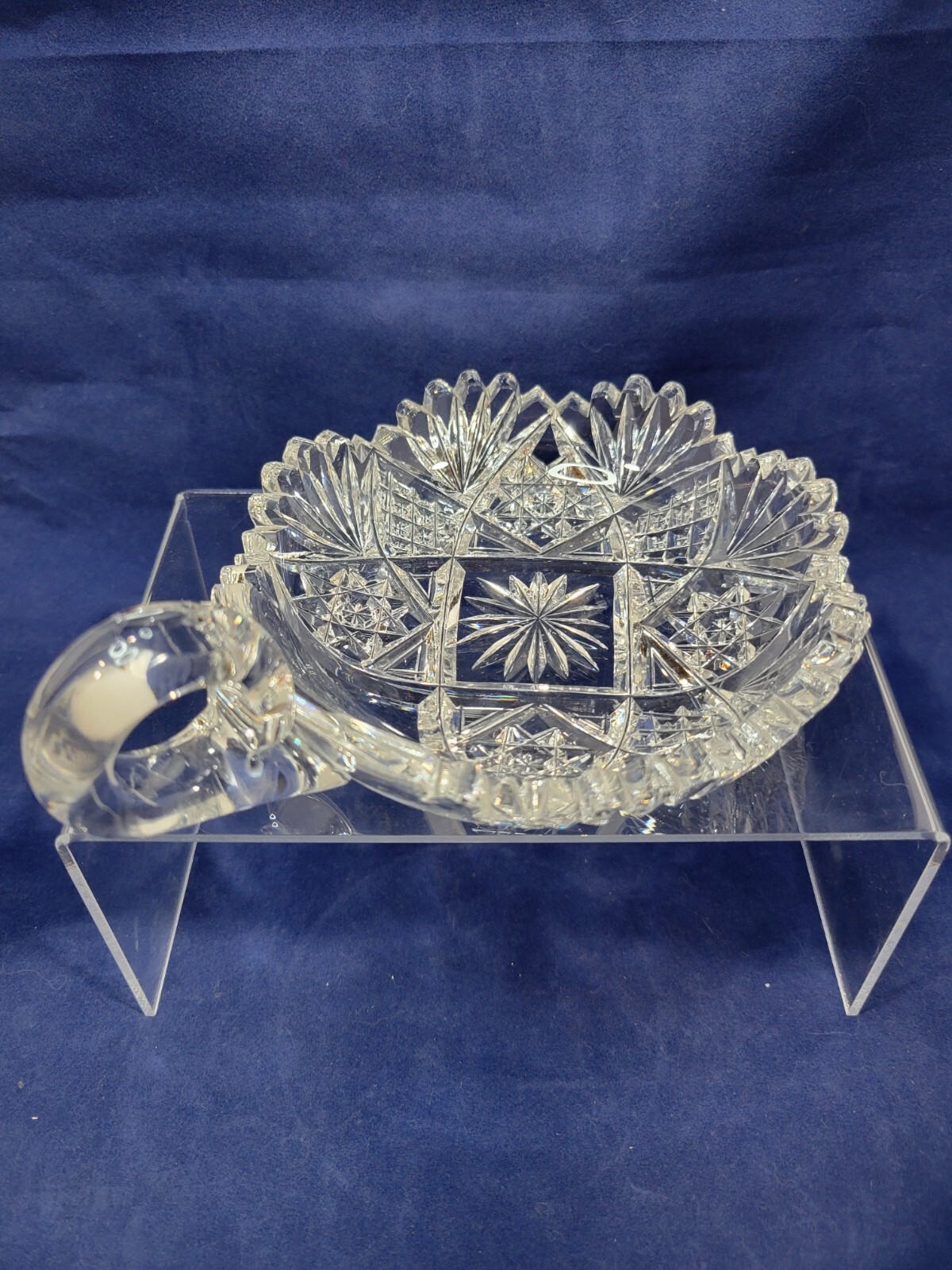 Vintage Crystal Nut Candy Olive Dish