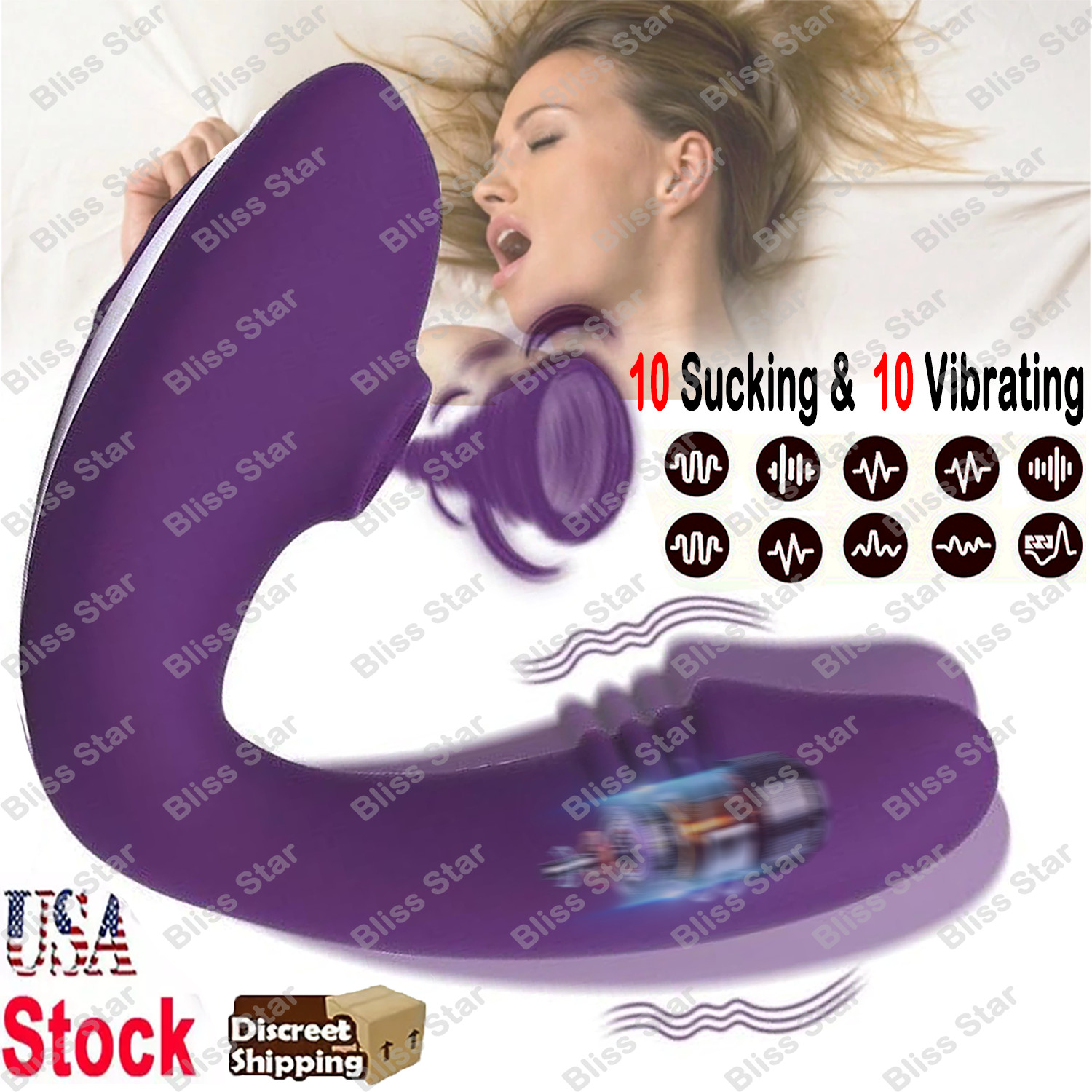 Wearable G-Spot Clit Vibrator Dildo Sucking Massager Adult Sex Toys for Women