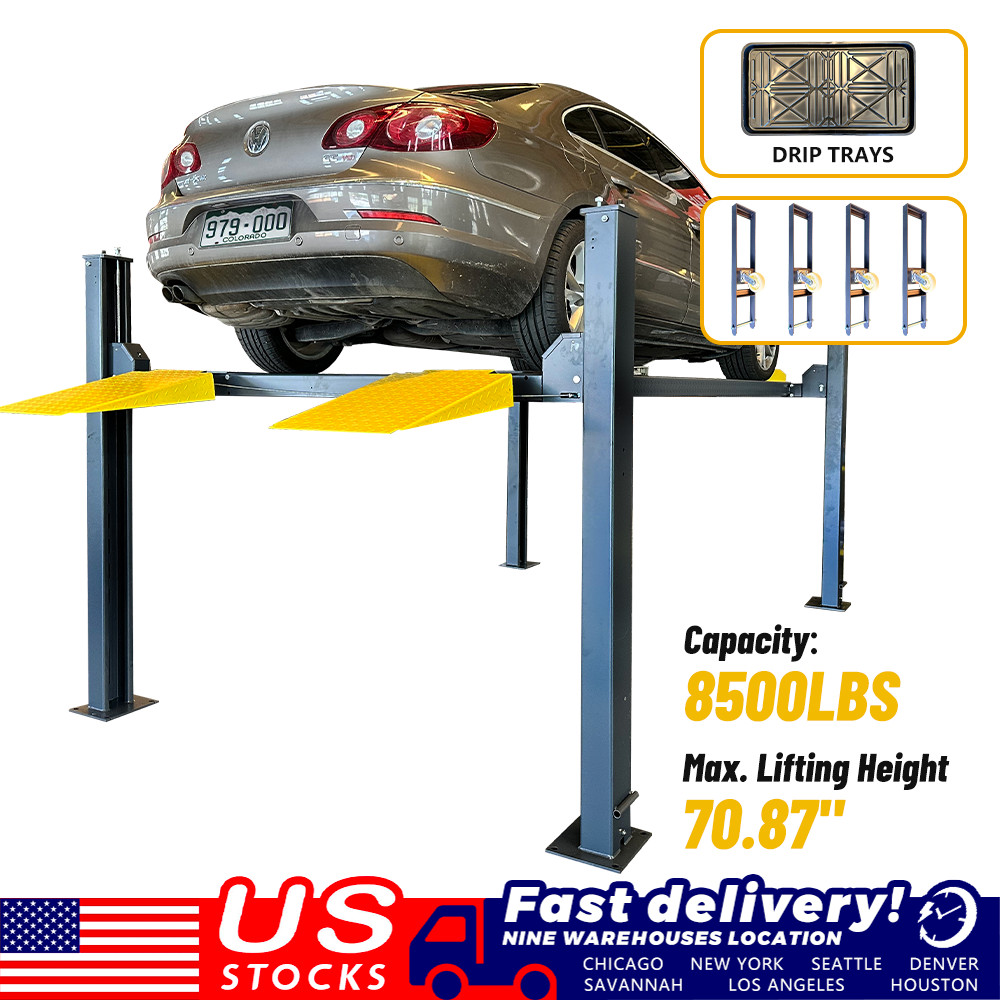 Motooltech KT-4H850 8500lbs 4 Post Auto Parking Lift with Casters Shipping