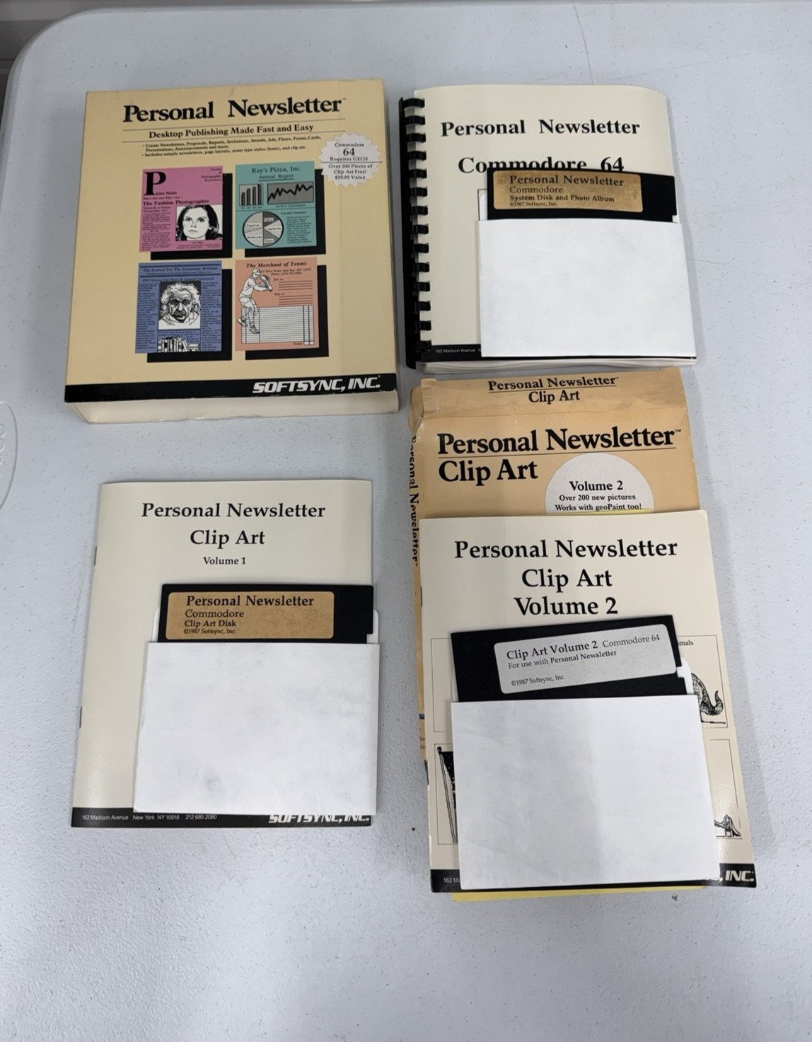 SOFTSYNC PERSONAL NEWSLETTER FOR COMMODORE 64 128 C64 AND  CLIP ART 1 & 2