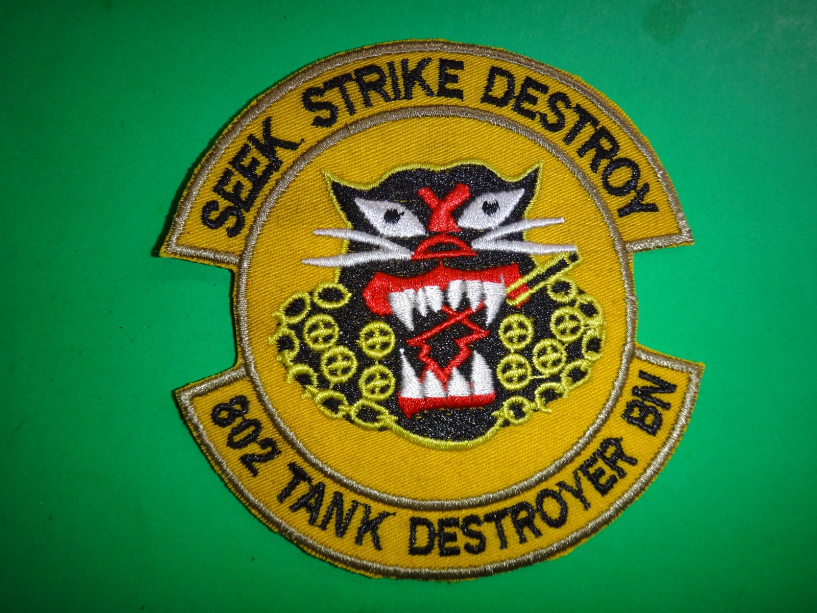 US Army 802nd Tank Destroyer Battalion SEEK STRIKE DESTROY Patch