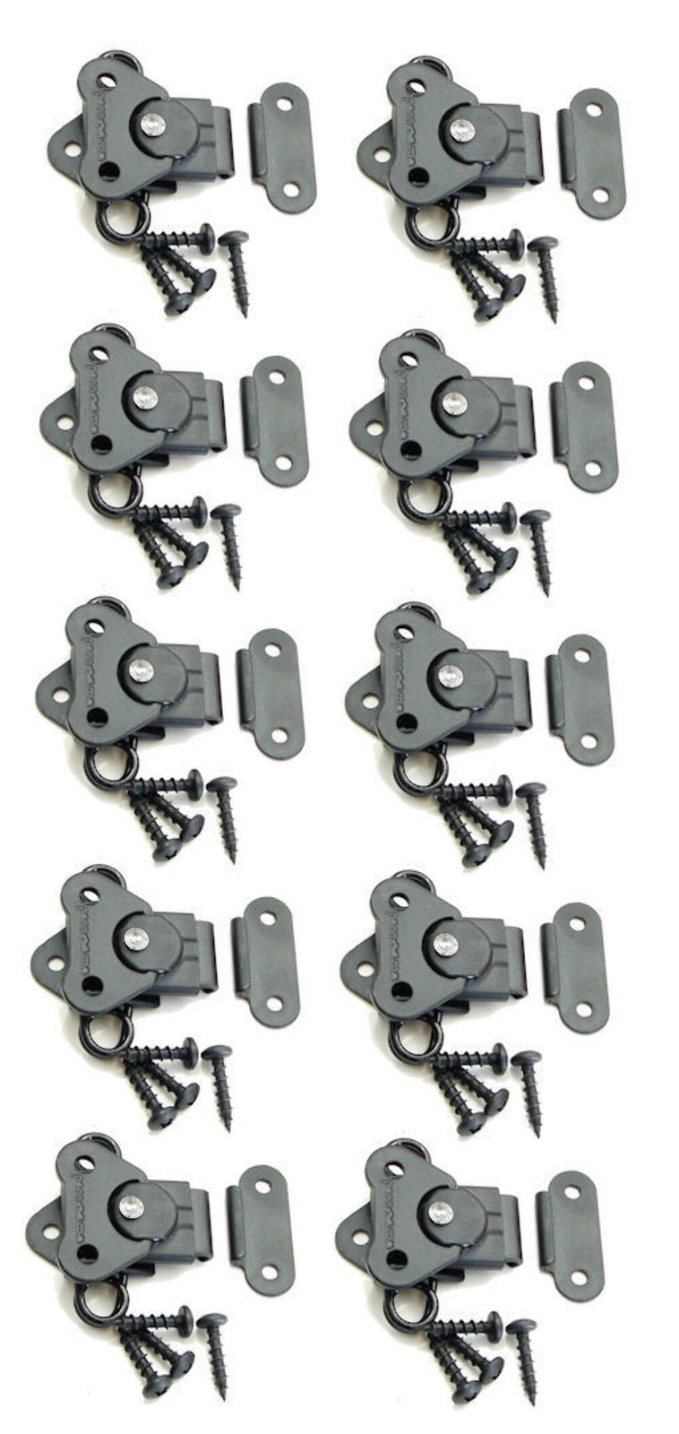 (10 PACK) PENN ELCOM 7365BK/0334BK Butterfly Latch & Keeper w/Screws - BLACK