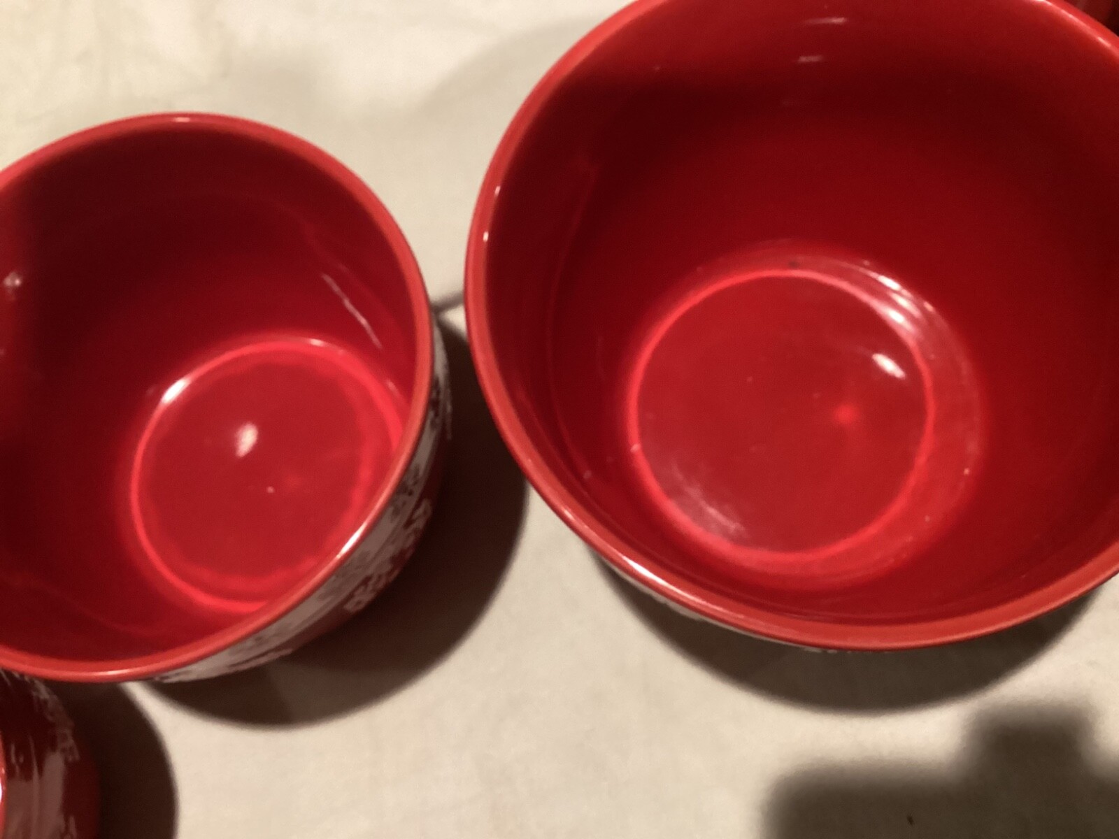 3 Walgreen Co. Red Snowflake Nesting Bowls Mint