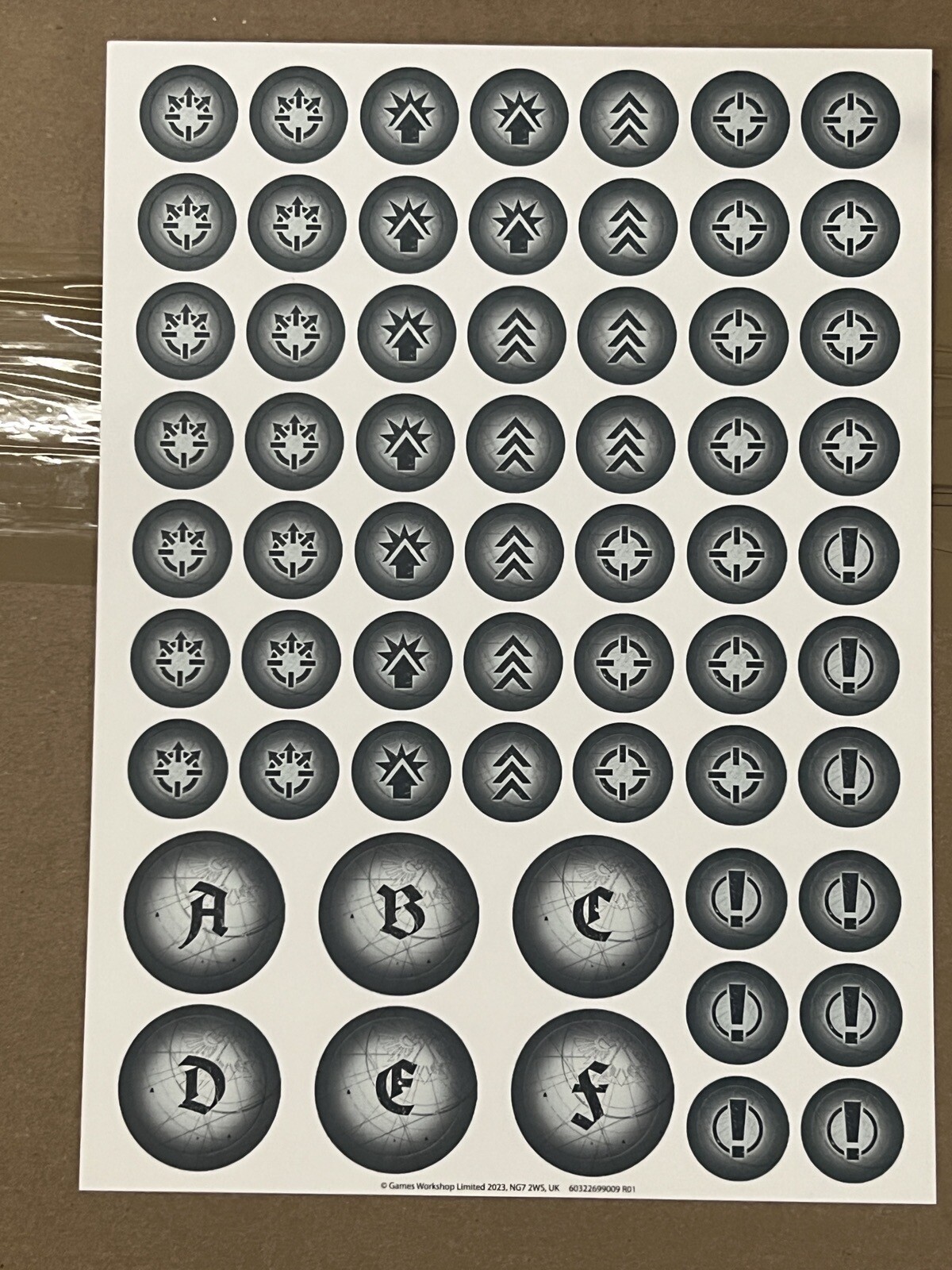 1 Warhammer Epic Legions Imperialis Tokens Sheet 30K Horus Heresy