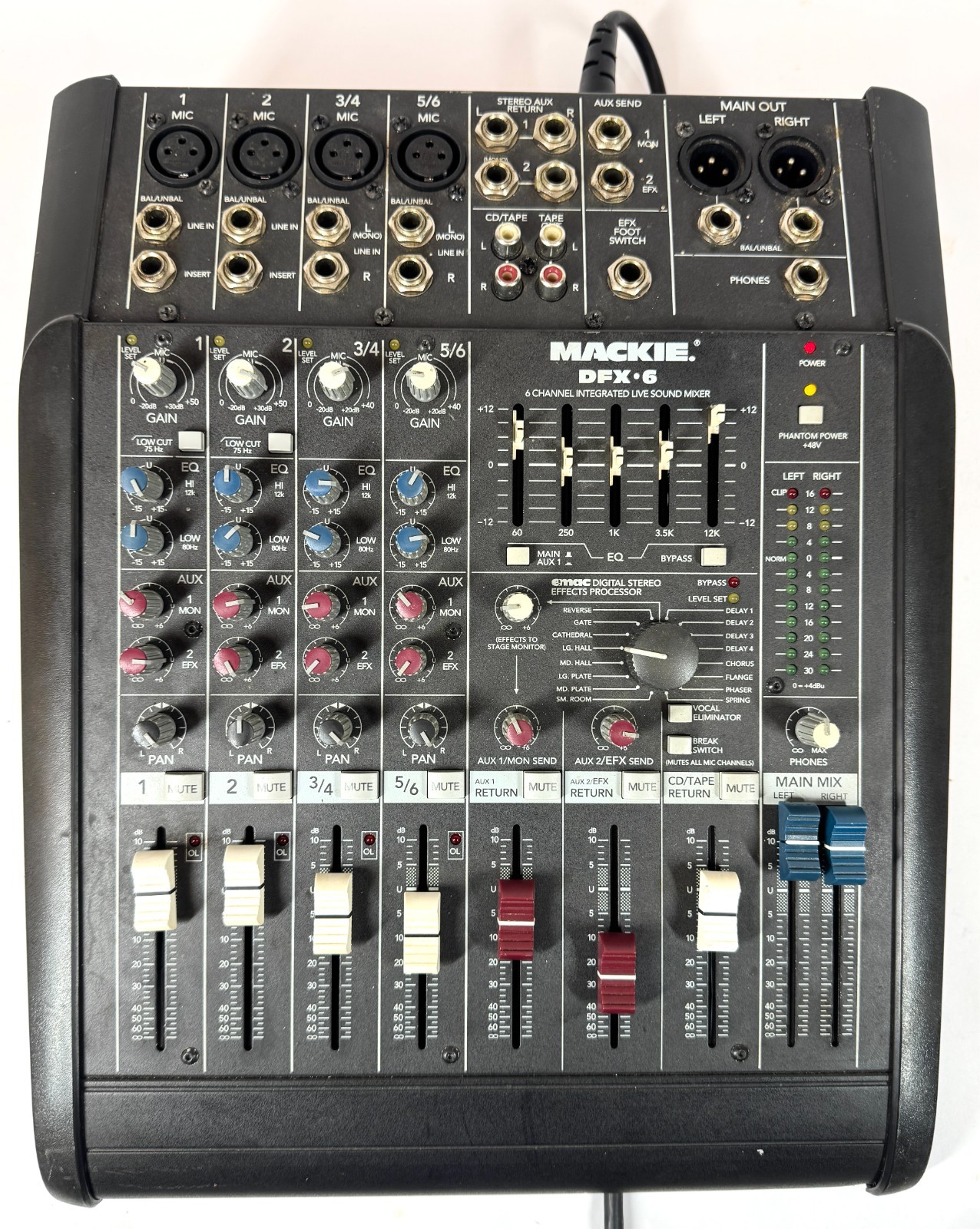 Mackie 6 Channel Integrated Live Sound Mixer Model DFX-6 Vintage Audio Equipment