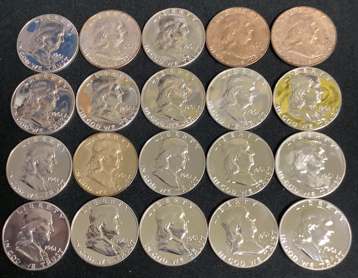 1961 Silver Proof Franklin Half Dollar - Uncirculated Tube of 20