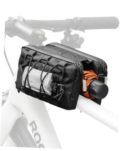 Top Tube Bike Bag 1L Quick Release with Shoulder Strap | Four-Strap Mount,No