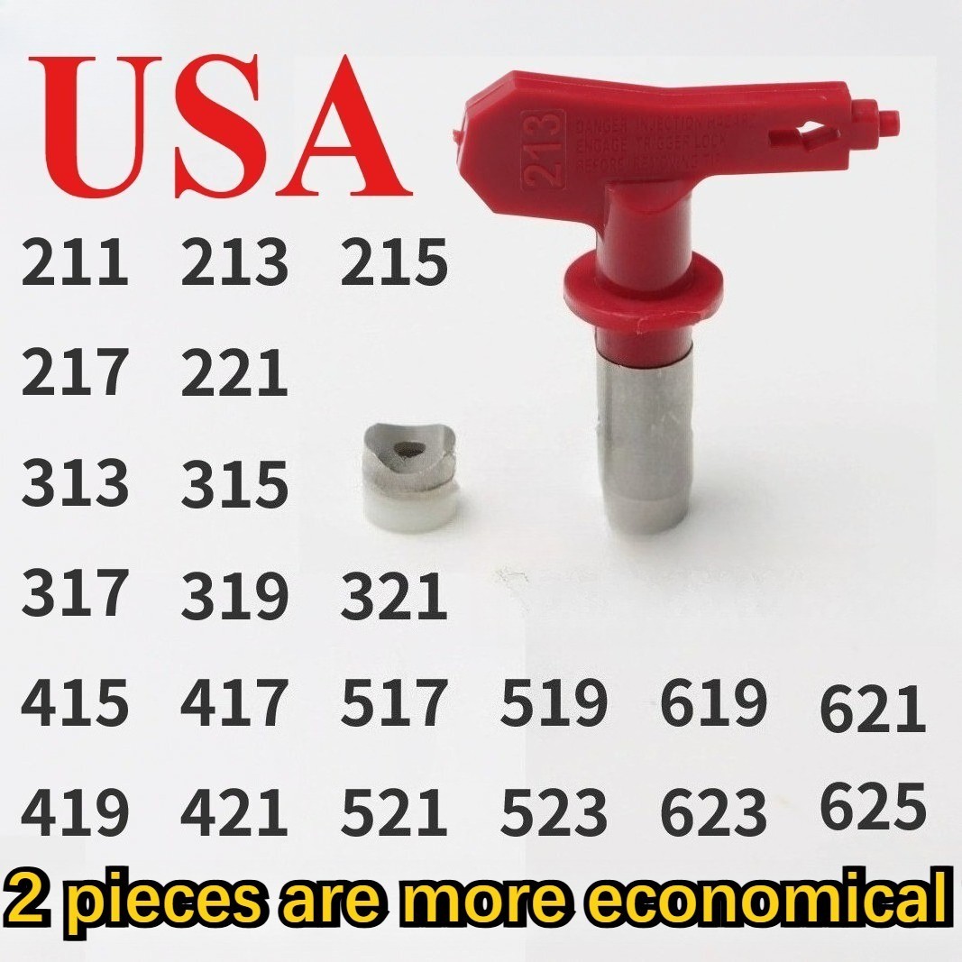Red Airless Spray Gun Tips Nozzle For Titan Wagner Paint Sprayer Tool 211-629