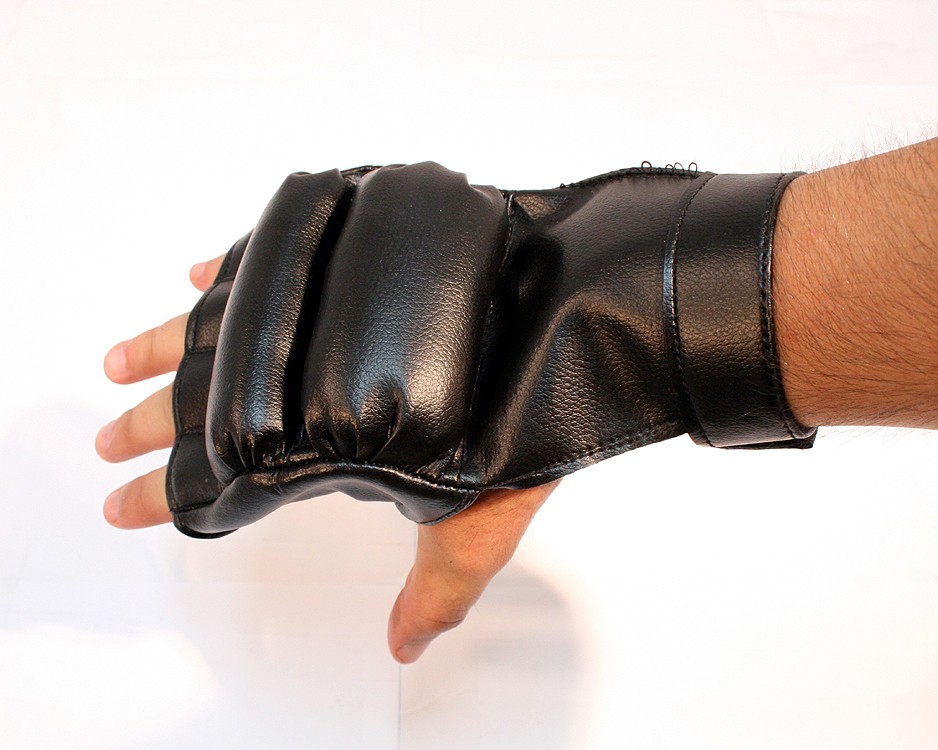 Black Color Half Finger Padded Mitts Boxing Training Gloves M/L/XL Sizes