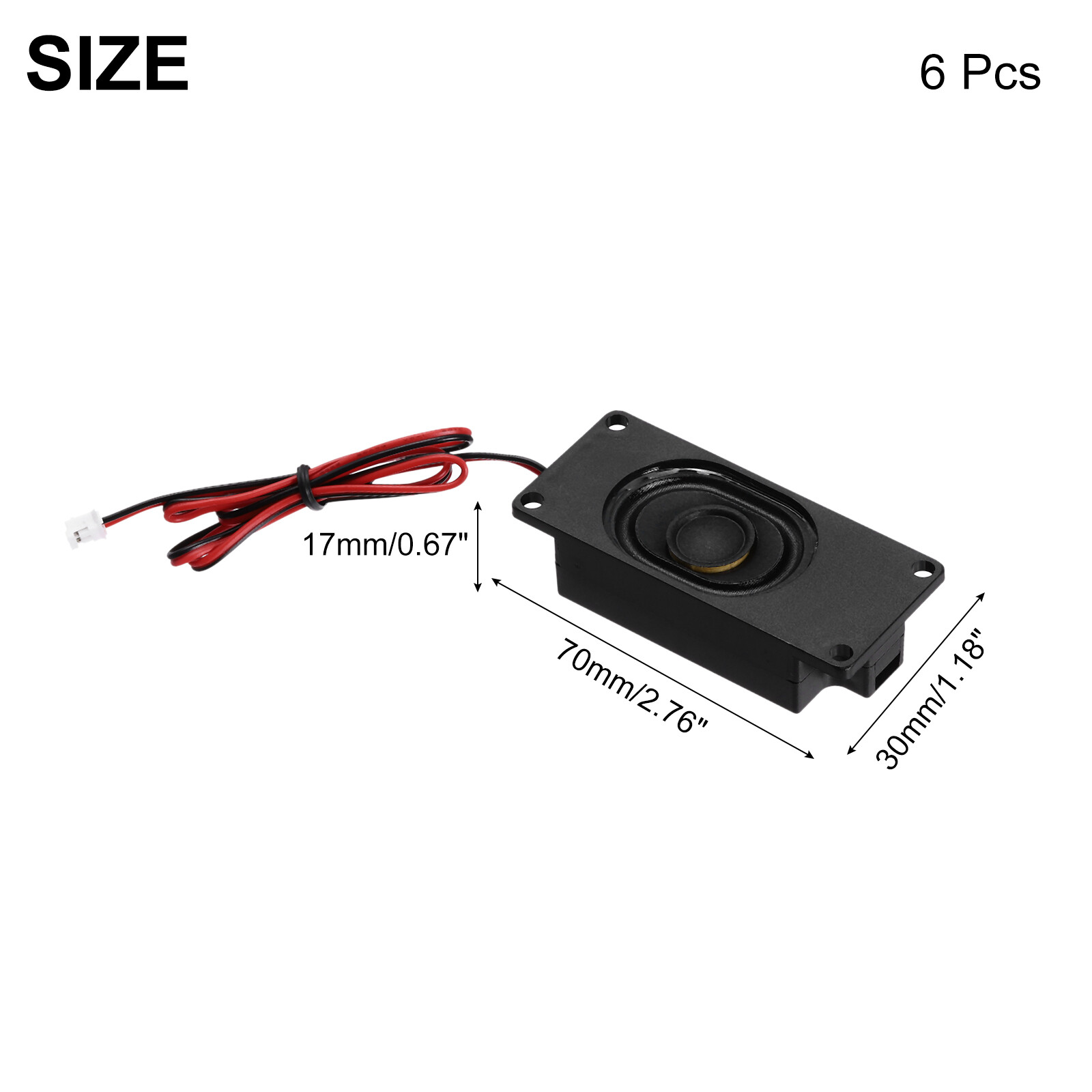 6 Pcs 3 Watt 8 Ohm Single Mini Speaker with Terminal Wire