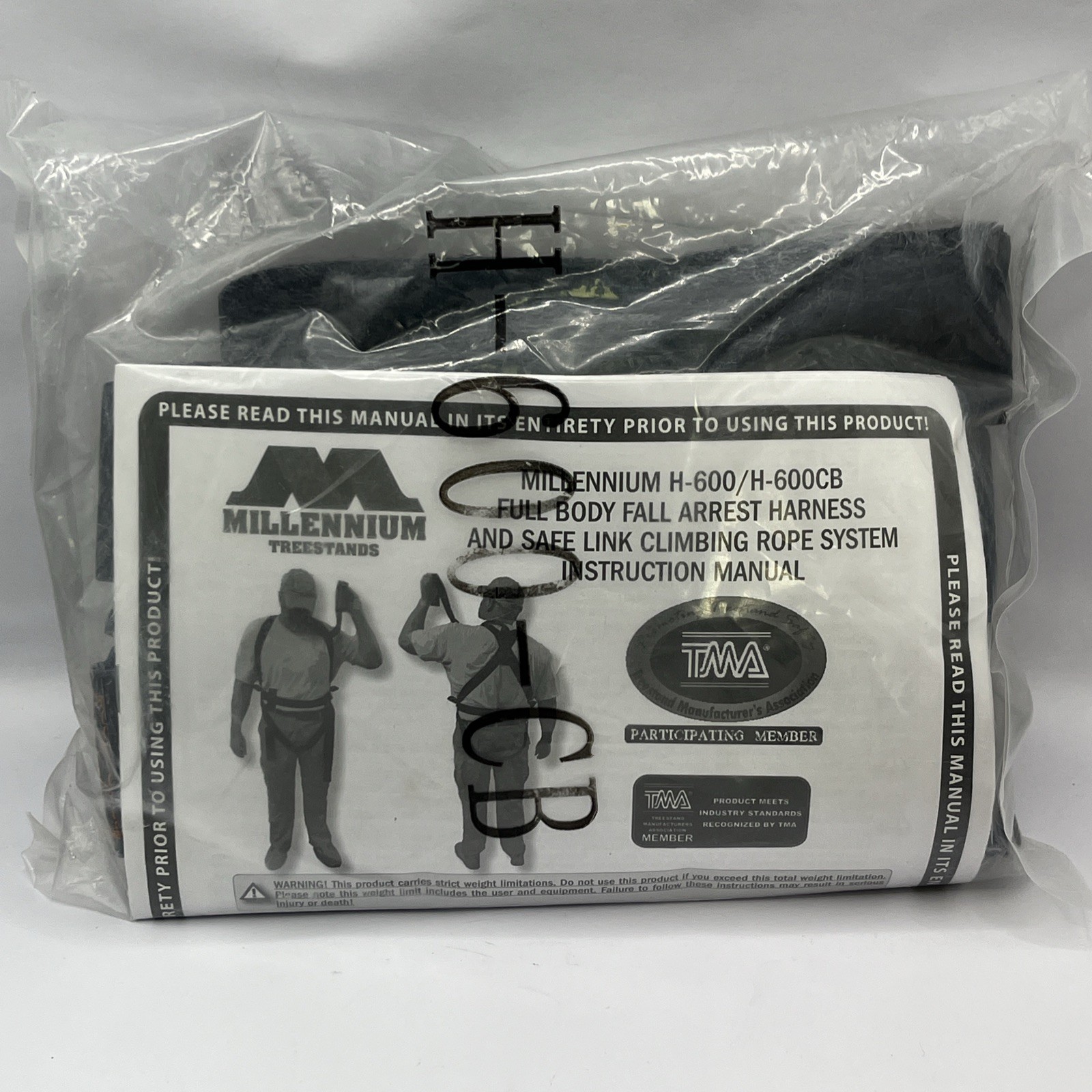 Millennium H-600 Full Body Fall Arrest Harness & Safe Link Climbing Rope – New
