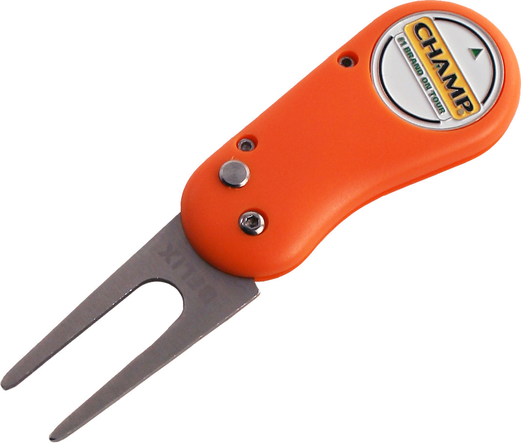 Champ Flix Lite Golf Divot Switchblade Repair Tool with Ball Marker - Orange