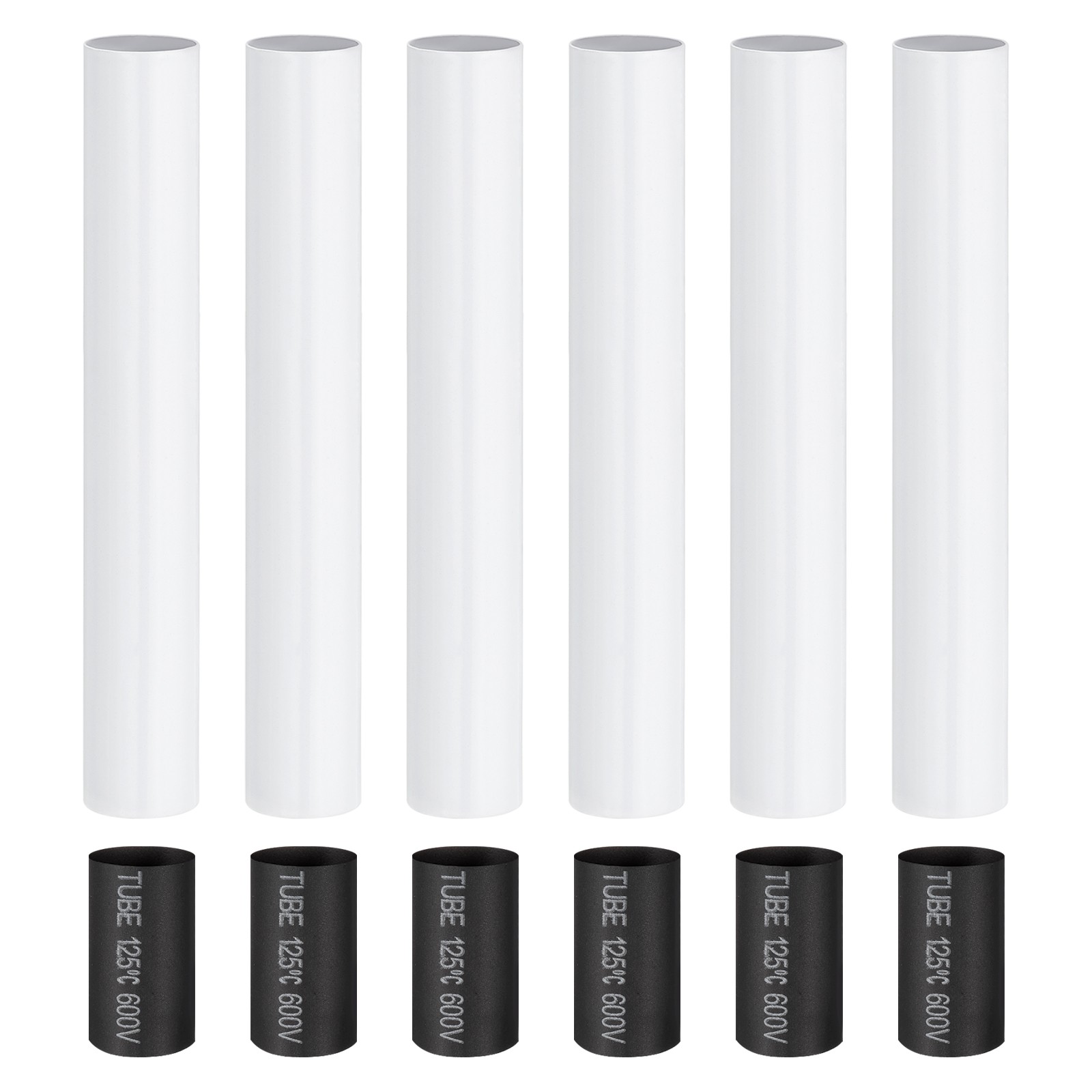 6Pcs 6" Tall E12 Candle Covers Sleeves with Insulation Tube, White