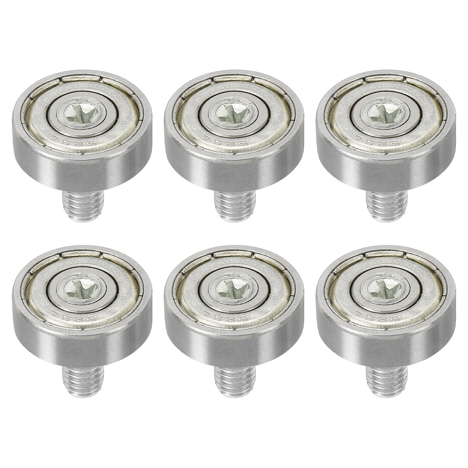 6 Pcs 19mm Drawer Roller Drawer Pulley Bearing Small Pulley 2mm Step White