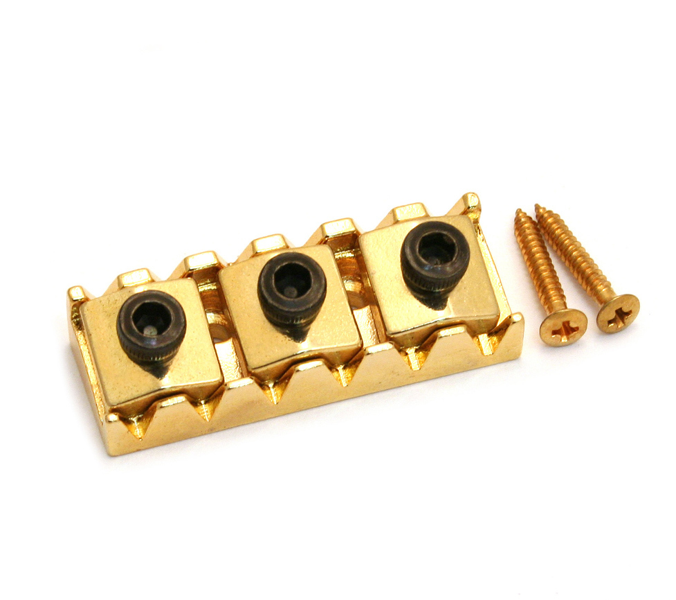 Gold 1-11/16" Top Mount Floyd Rose® Style Locking Guitar Nut LN43-G