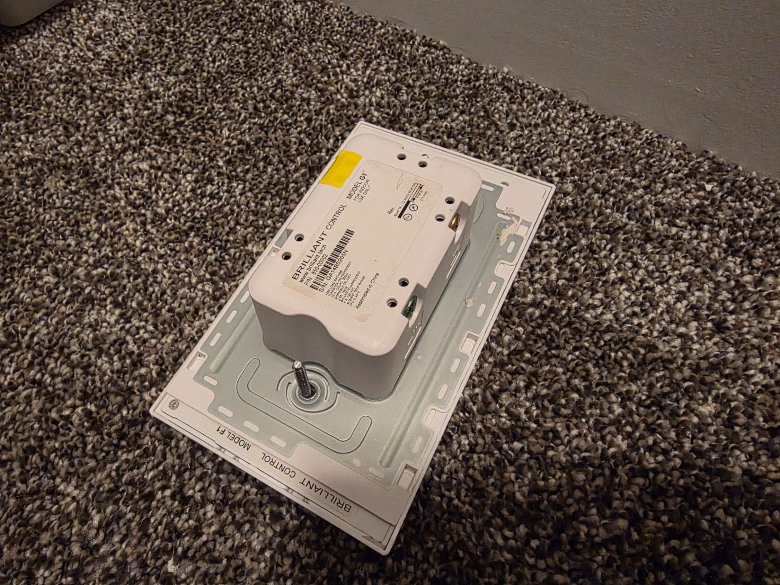 Brilliant Smart Home Control Light Switch Panel BHA-120US-WH1