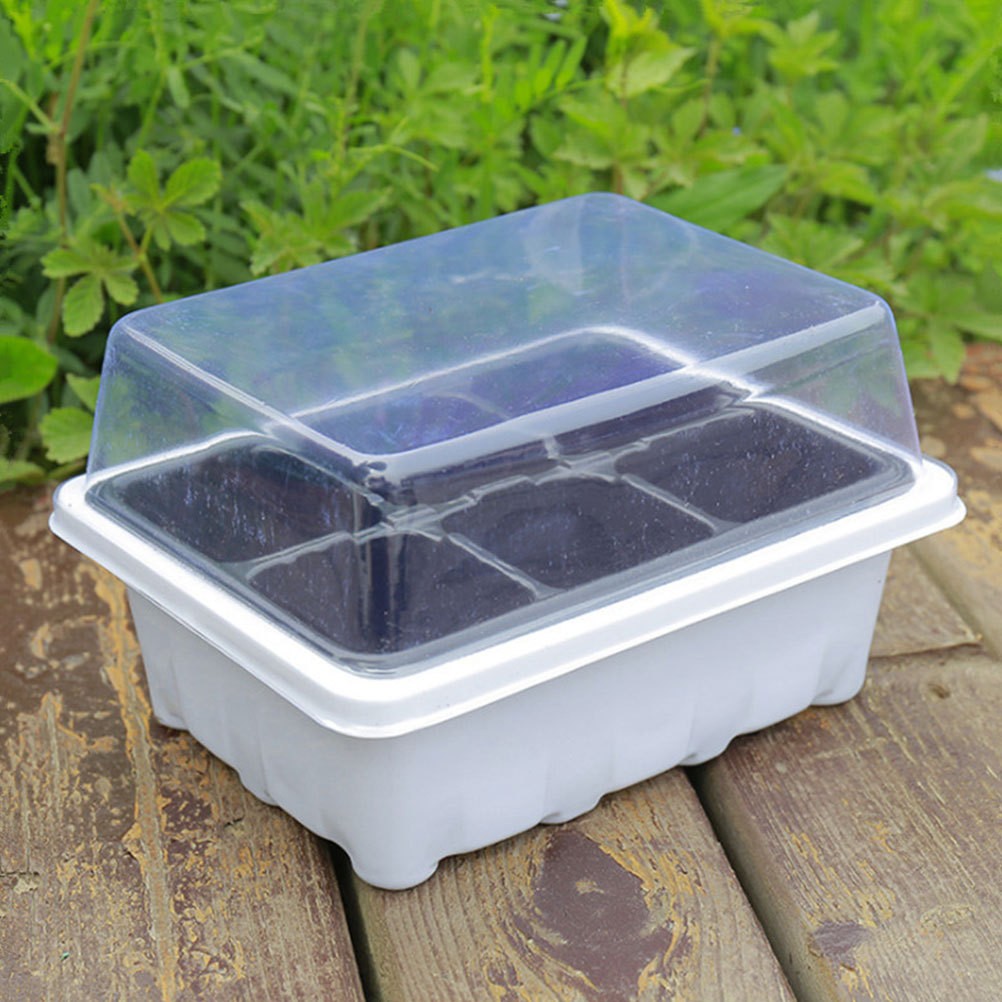 6 Pcs Vegetable Nursery Trays Plastic Plant Starter Boxes for Garden Use