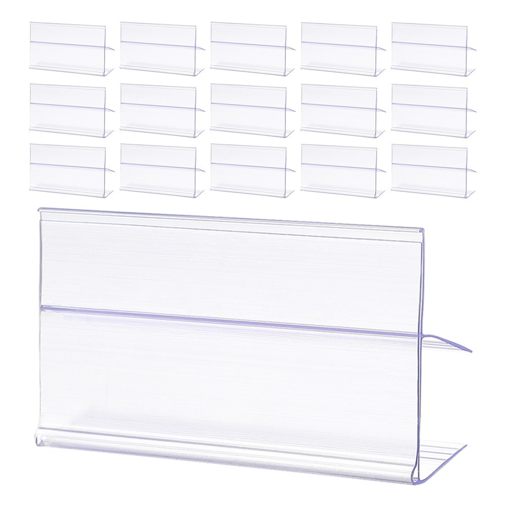 25 Pcs Supermarket Supplies Sign Display Holder Clear Plastic Label Holders