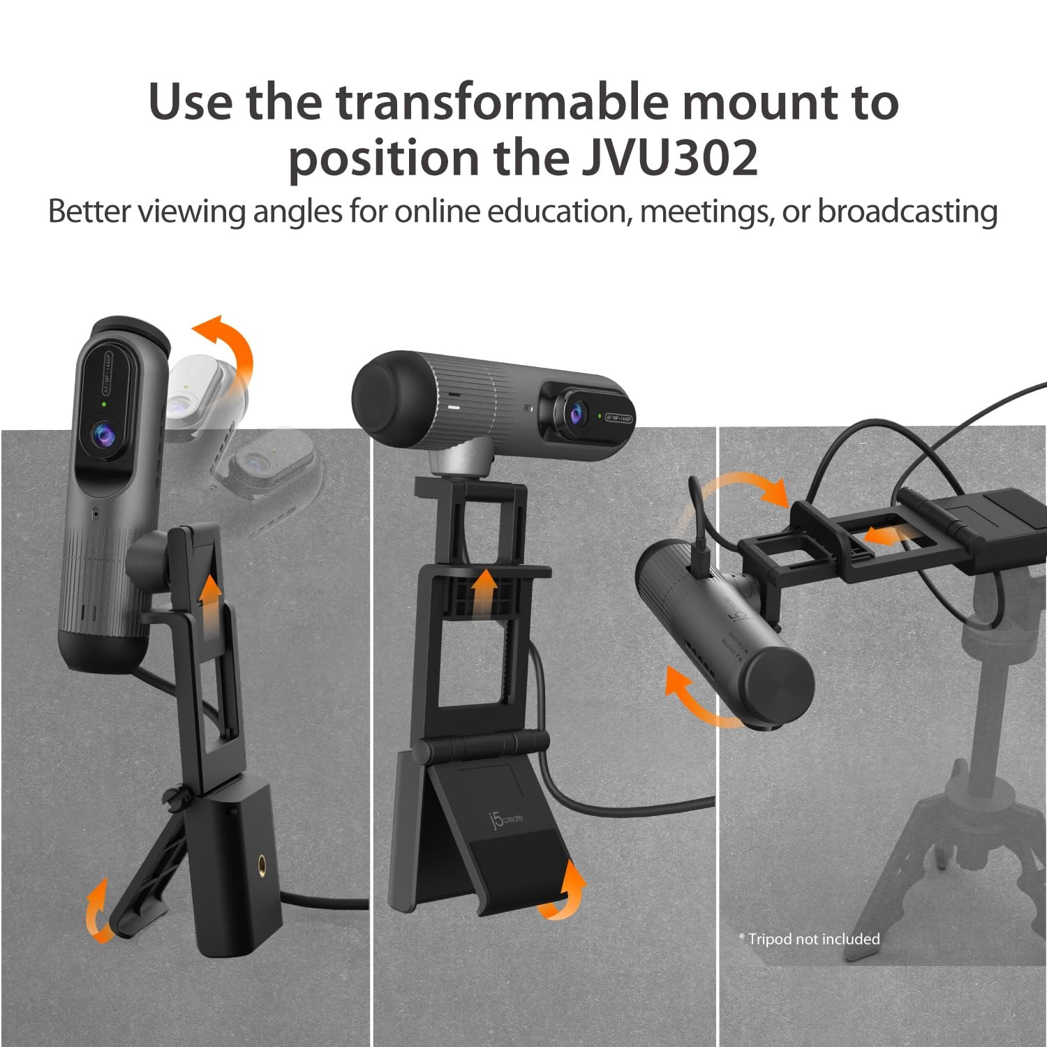 2K@60FPS AI Webcam with AI Framing, Auto-Focus,