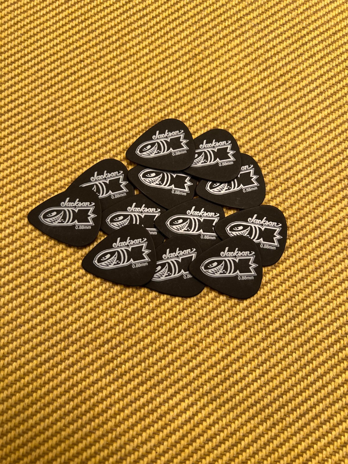 298-7351-850 (12) Genuine Jackson Med-Heavy 351 Picks Bomb Graphic Guitar/Bass