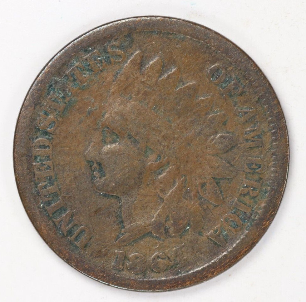 1864 Indian Head Cent 1C Pointed Bust