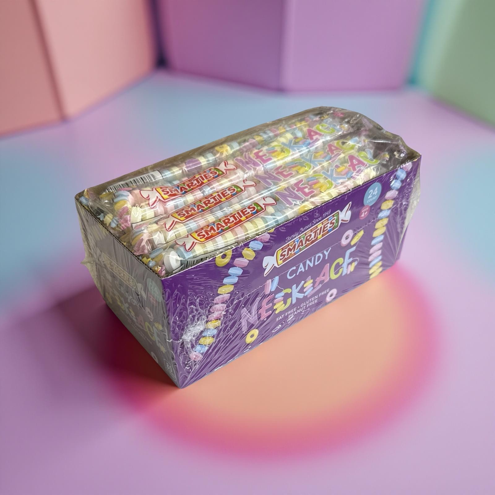 Smarties Candy Necklaces Individually Wrapped, Fruit Flavored Bulk Candy on Stre