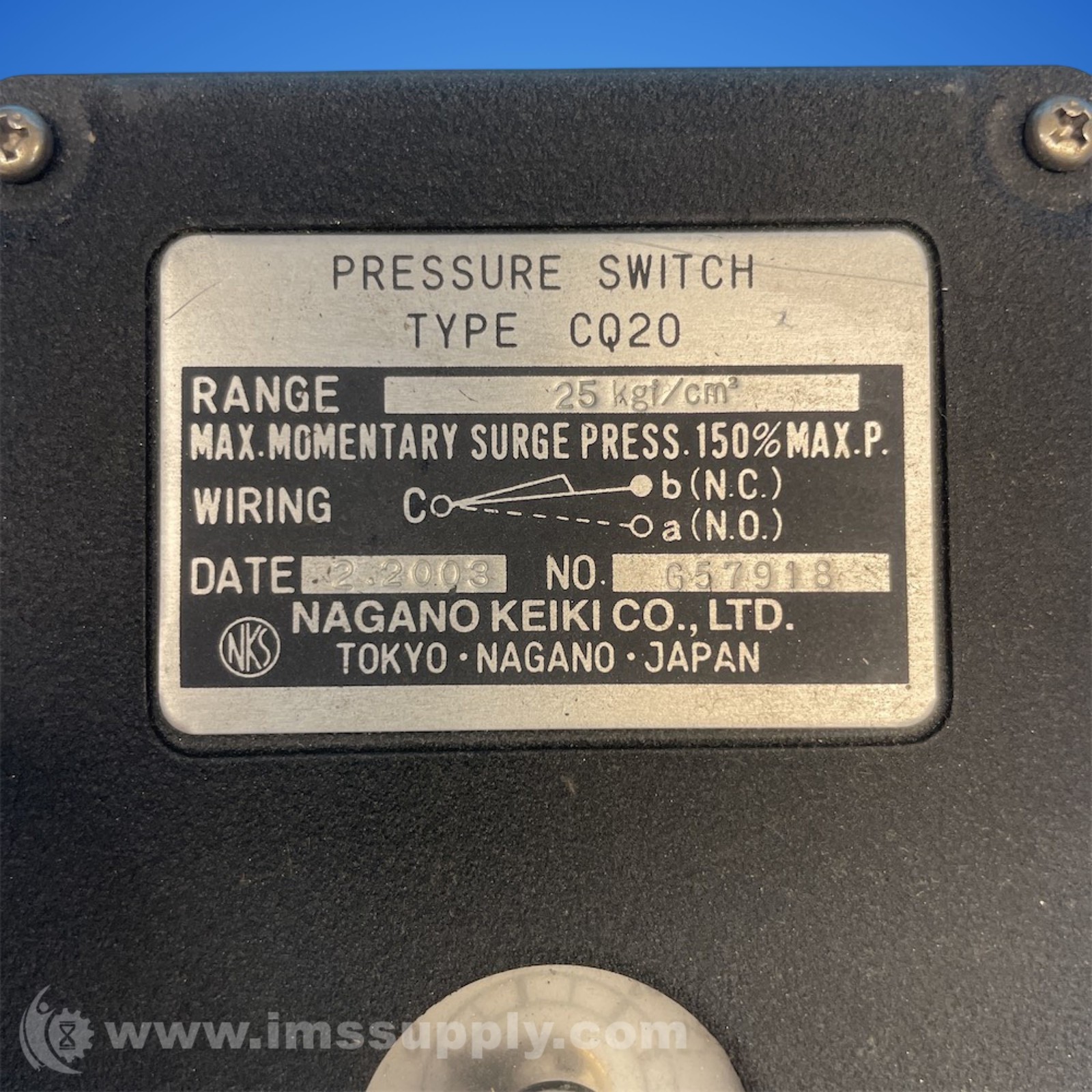 Nagano Keiki CQ20 Pressure Switch FNIP