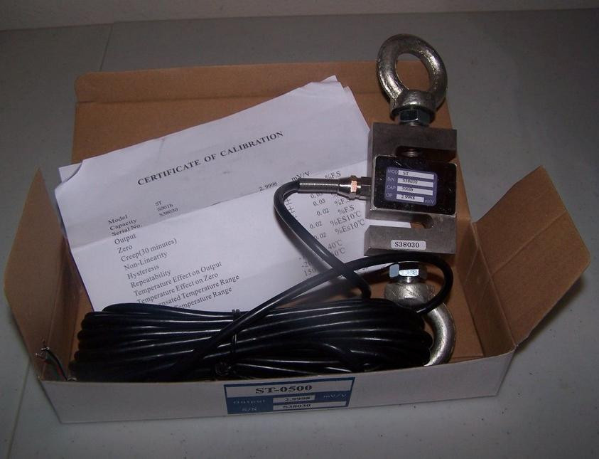 LOAD CELL S TYPE ST-2000 ALLOY STEEL,2000LB, 2 Eye Bolt, NEW