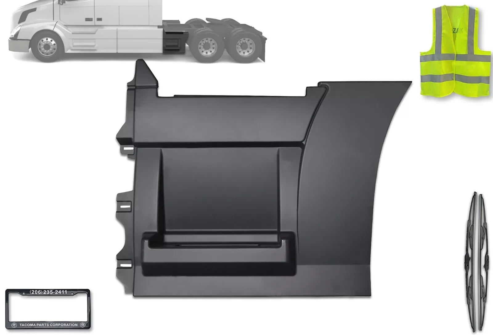 Rear Step Fairing Panel Left Side 33" 85 cm Compatible with Volvo VNL 2004-2017