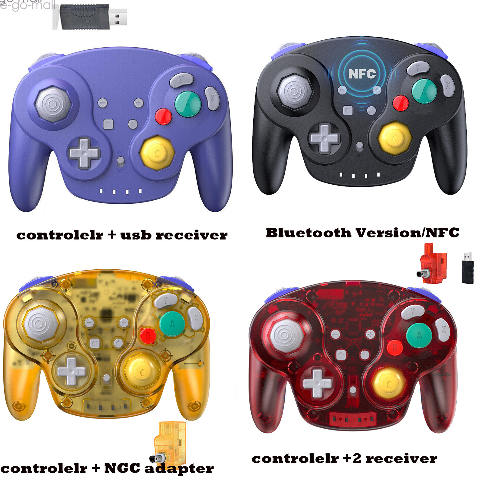 2.4G Wireless Controller USB Receiver for Switch PC/ NGC Adapter for NGC Console