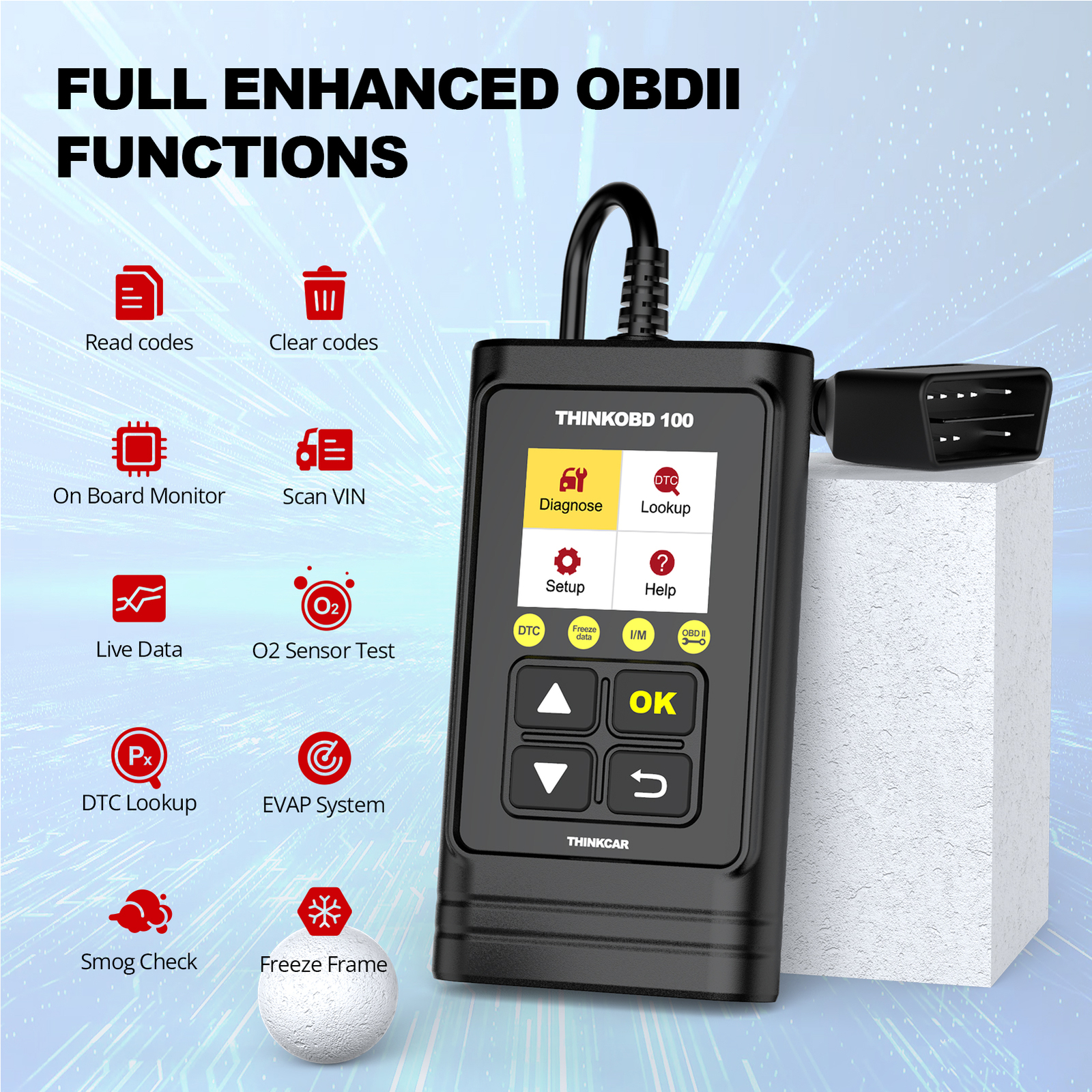 THINKOBD100 OBD2 CAN OBDII Car Code Reader Diagnostic Scanner Engine Light Tool
