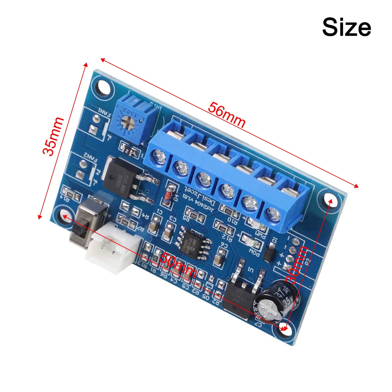 DC12V 24V Automatic for PWM PC for cpu Fan Temperature Control Controller 4A