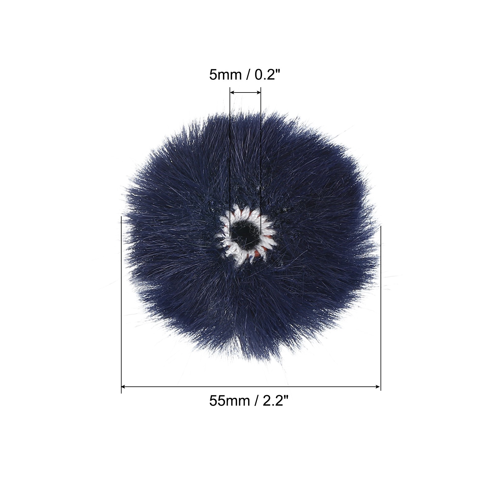 Furry Microphone Windscreen 5mm x 55mm for Microphone Dark Blue 2 Pack