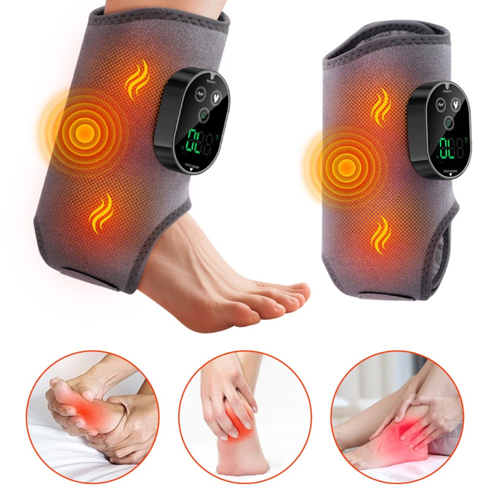 Electric Foot Ankle Massager Relieve Ankle Pain 6 Heat Levels, 3 Vibration Modes