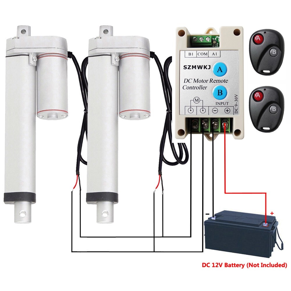 2 Dual Linear Actuators 8" Stroke 12V DC Motor+Remote Control Controller for RV