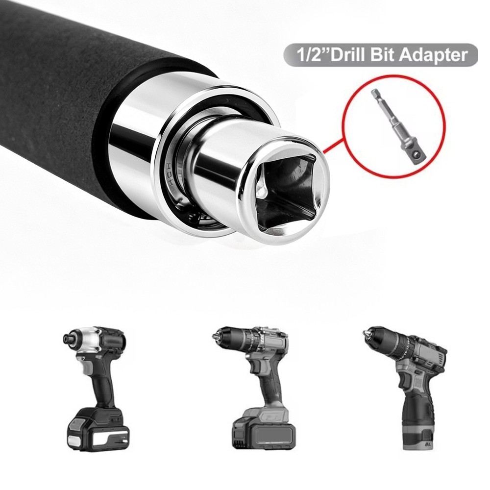 1/2" Offset Extension Wrench, Impact Ratchet Extender for Electric Drill Adapter