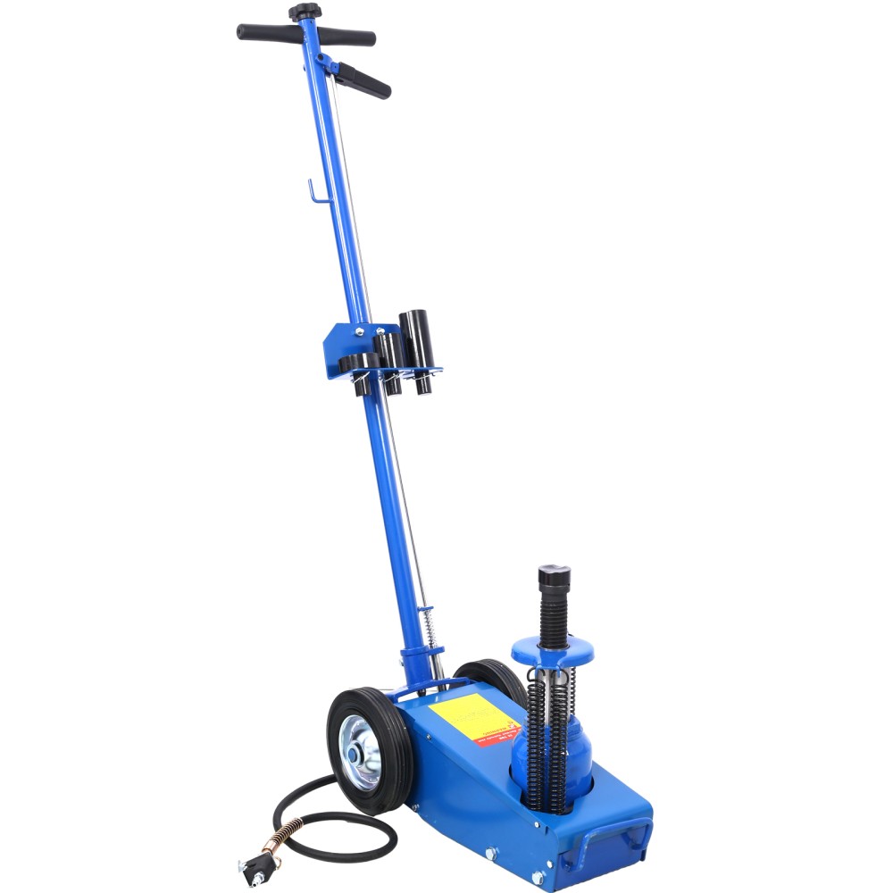 22 Ton Hydraulic Floor Jack Air Operated w/4 Extension Saddles & Wheels
