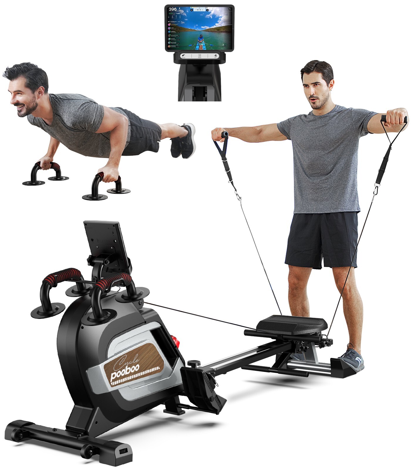 Magnetic Row Rowing Machine Rower Cardio Home Exercise Equipment Rower Machine