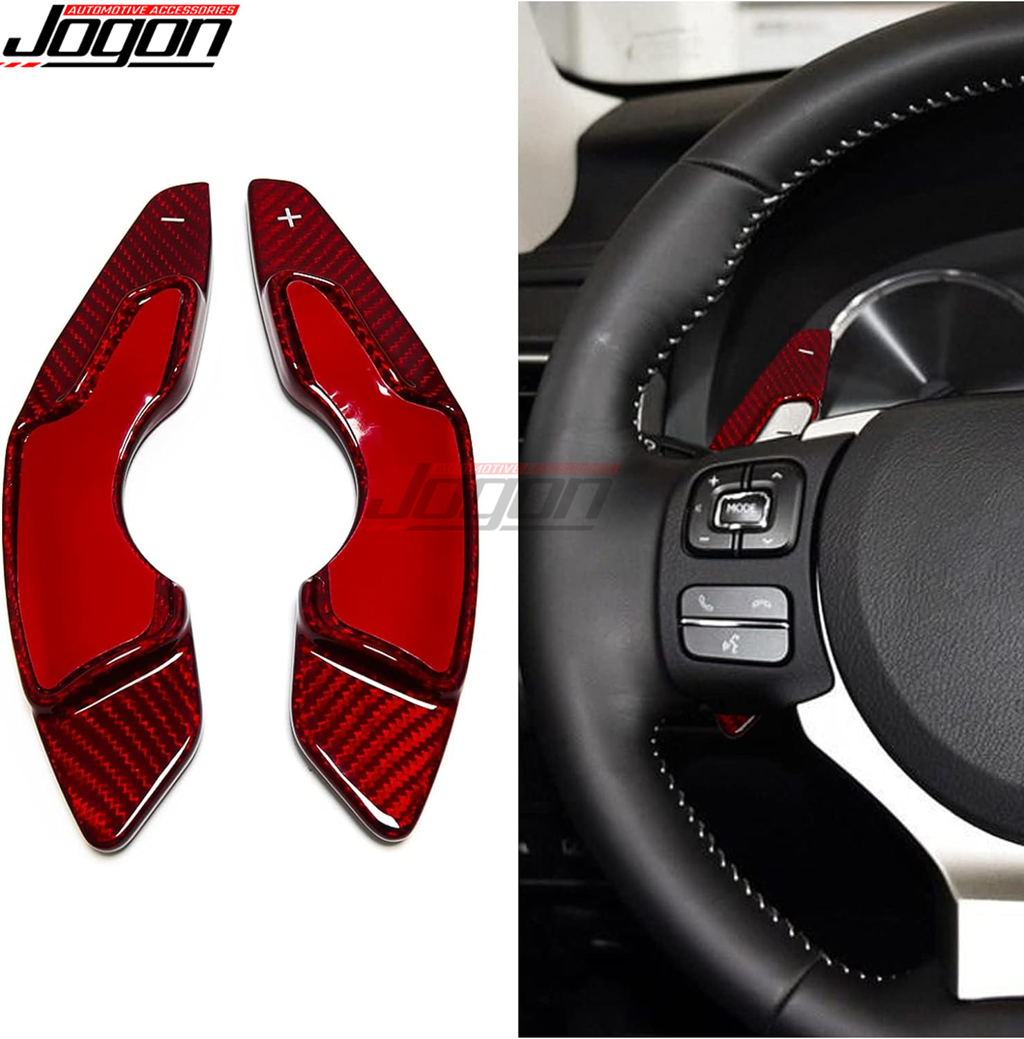 For Lexus IS300 350 500 F Sport AWD 21+ RED Carbon Shift Paddle Extended Shifter