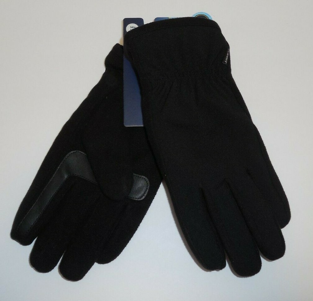 Isotoner Smartdri Gloves Black Mens Large Touchscreen New Nylon