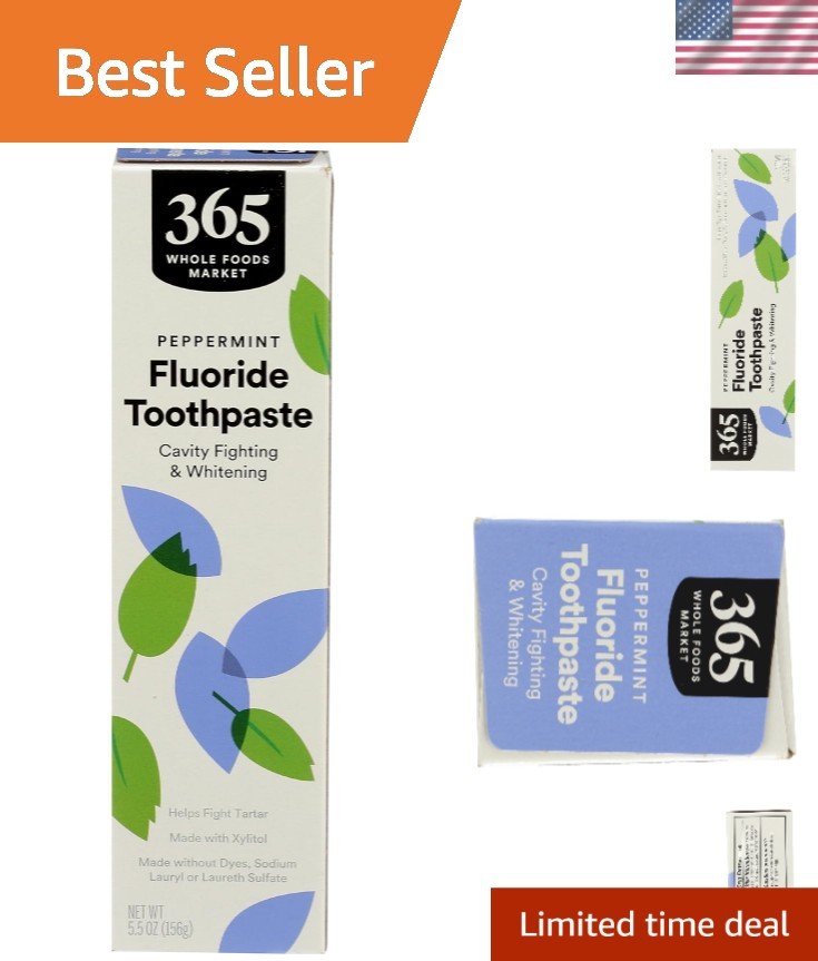 Whitening Fluoride Toothpaste - Cavity Protection & Peppermint Freshness, 5.5 Oz