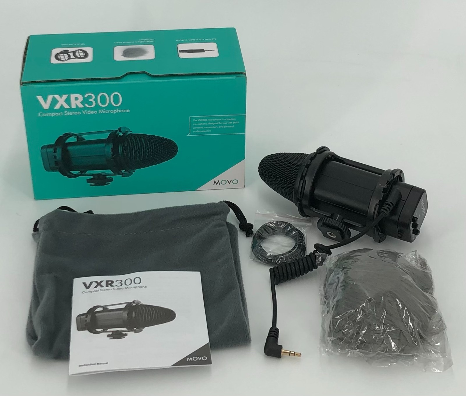 Movo VXR300 X/Y Stereo Condenser Video Microphone with -10dB Attenuation