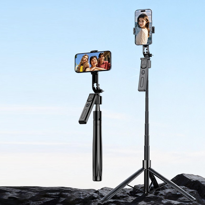 76'' Selfie Stick Auto Face Tracking Tripod 360° Rotation with Remote Control