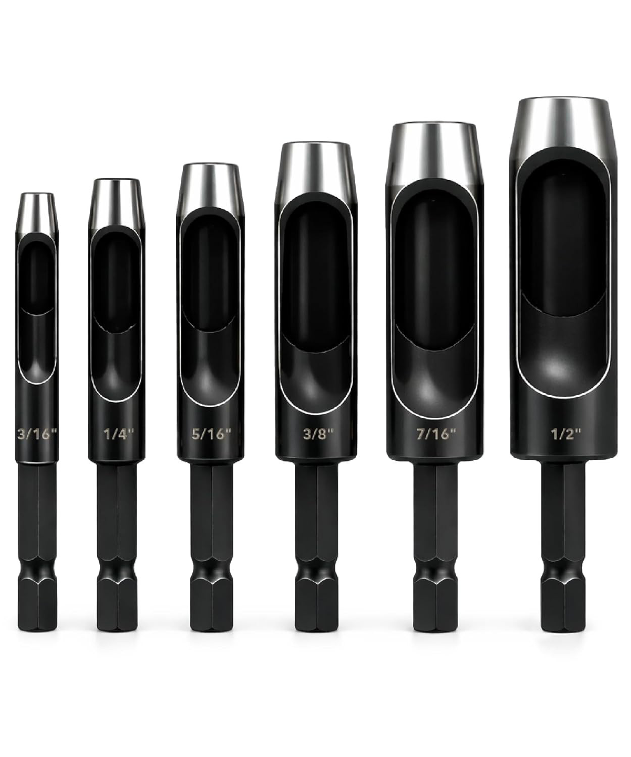 - Leather Hole Punch Drill Bit Set, 6 pcs, 3/16" 1/4" 5/16" 3/8" 7/16" 1/2", ...