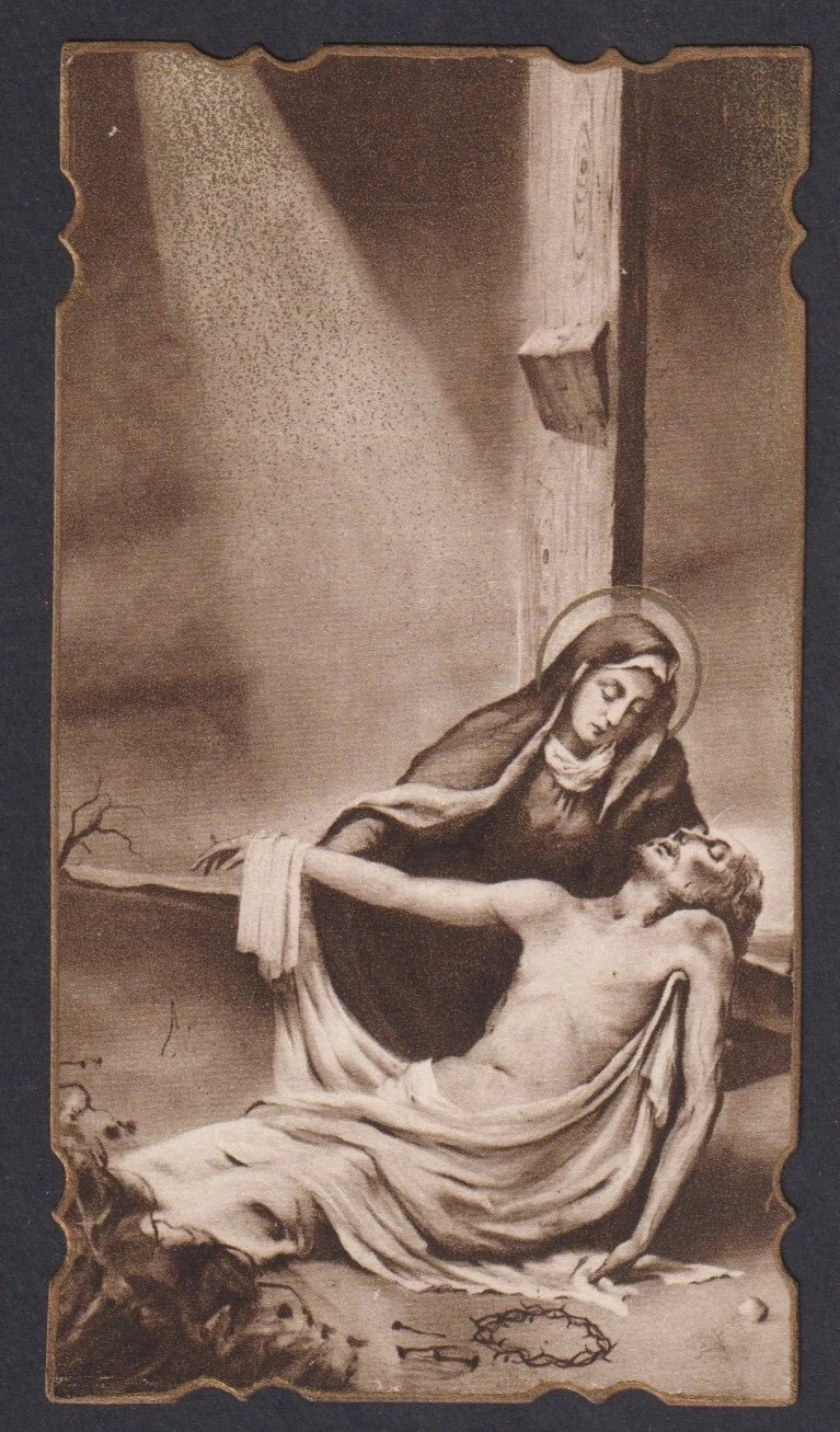 Holy card antique de la Virgin Dolorosa santino image pieuses estampa