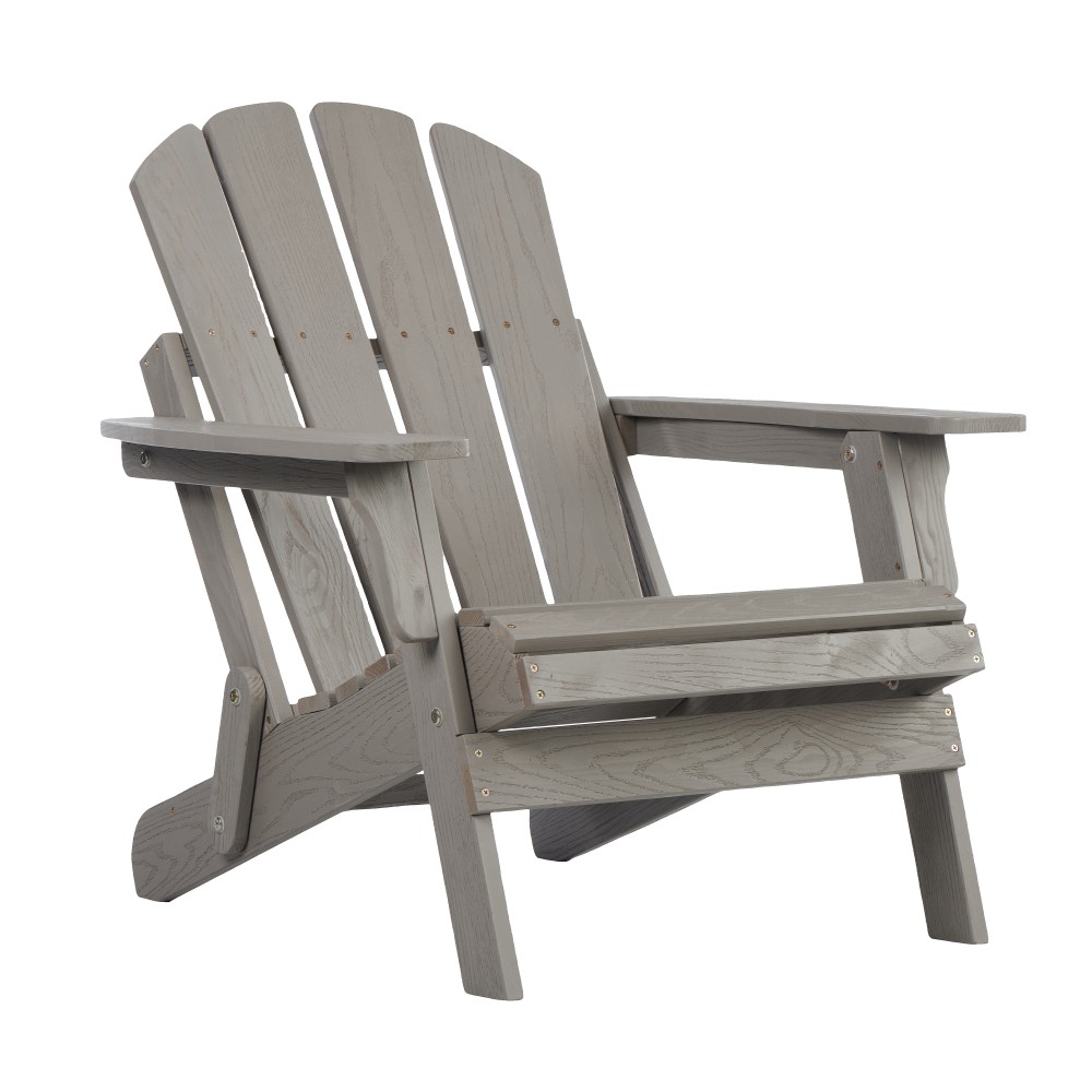 Oversized Folding Wood Adirondack Chair for Patio, Deck & Garden
