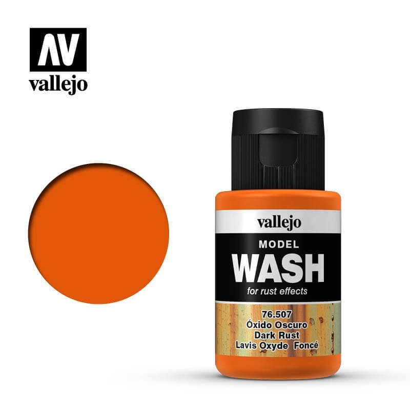 Vallejo Dark Rust Wash 35ml Paint Bottle 76.507
