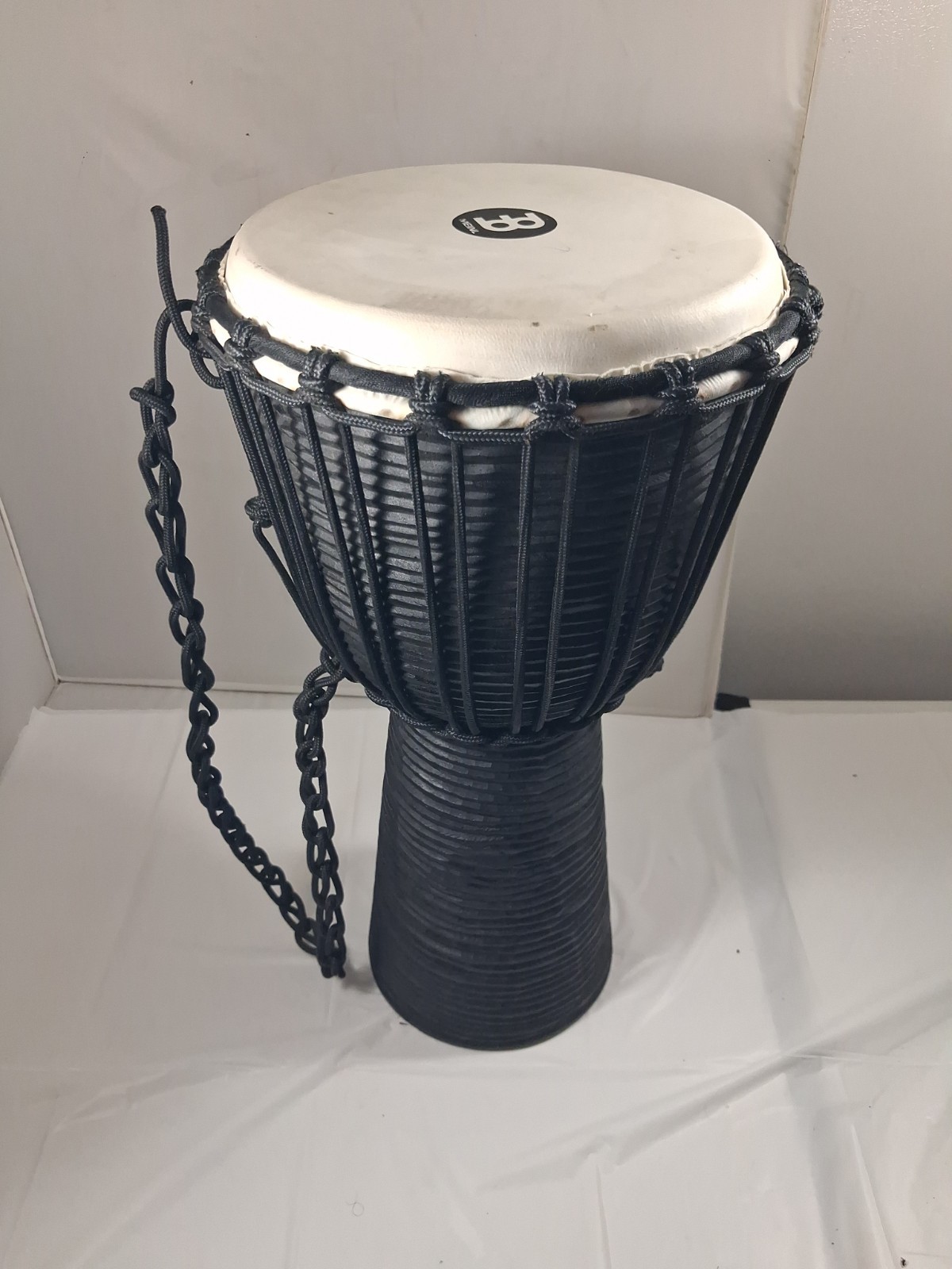 Meinl Percussion Rope Tuned Wood Djembe Drum - Black River Series - 20" Tall