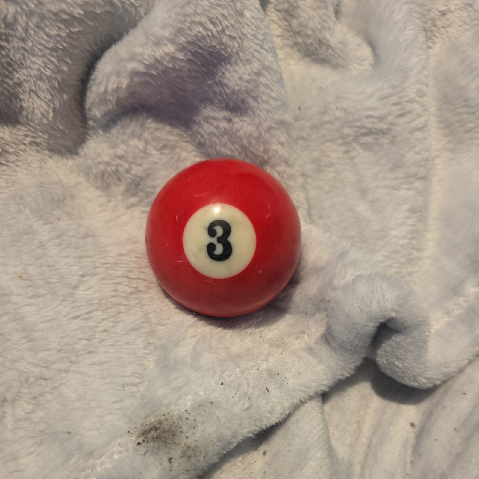 Vintage No. 3 Solid Red Pool Ball Billiard 1 3/4" Replacement (R)