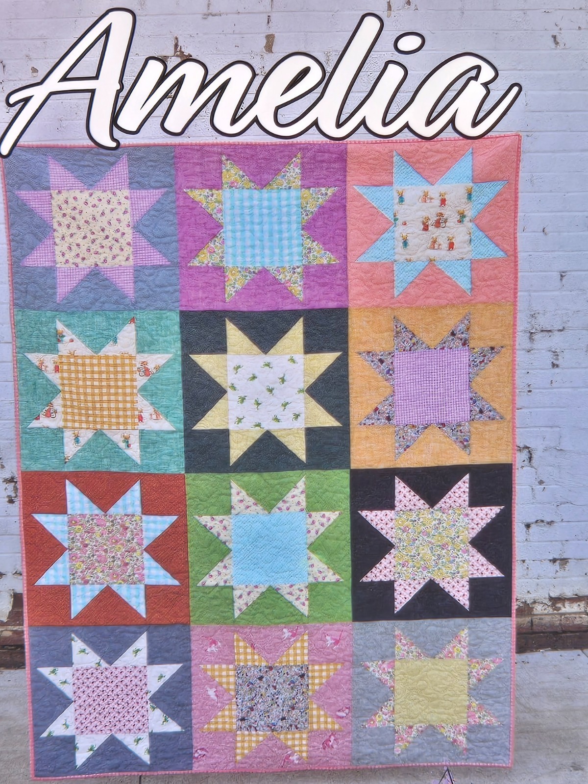 AMELIA Quilt Pattern by Running Doe Villa Rosa Designs - Fat Quarter Friendly